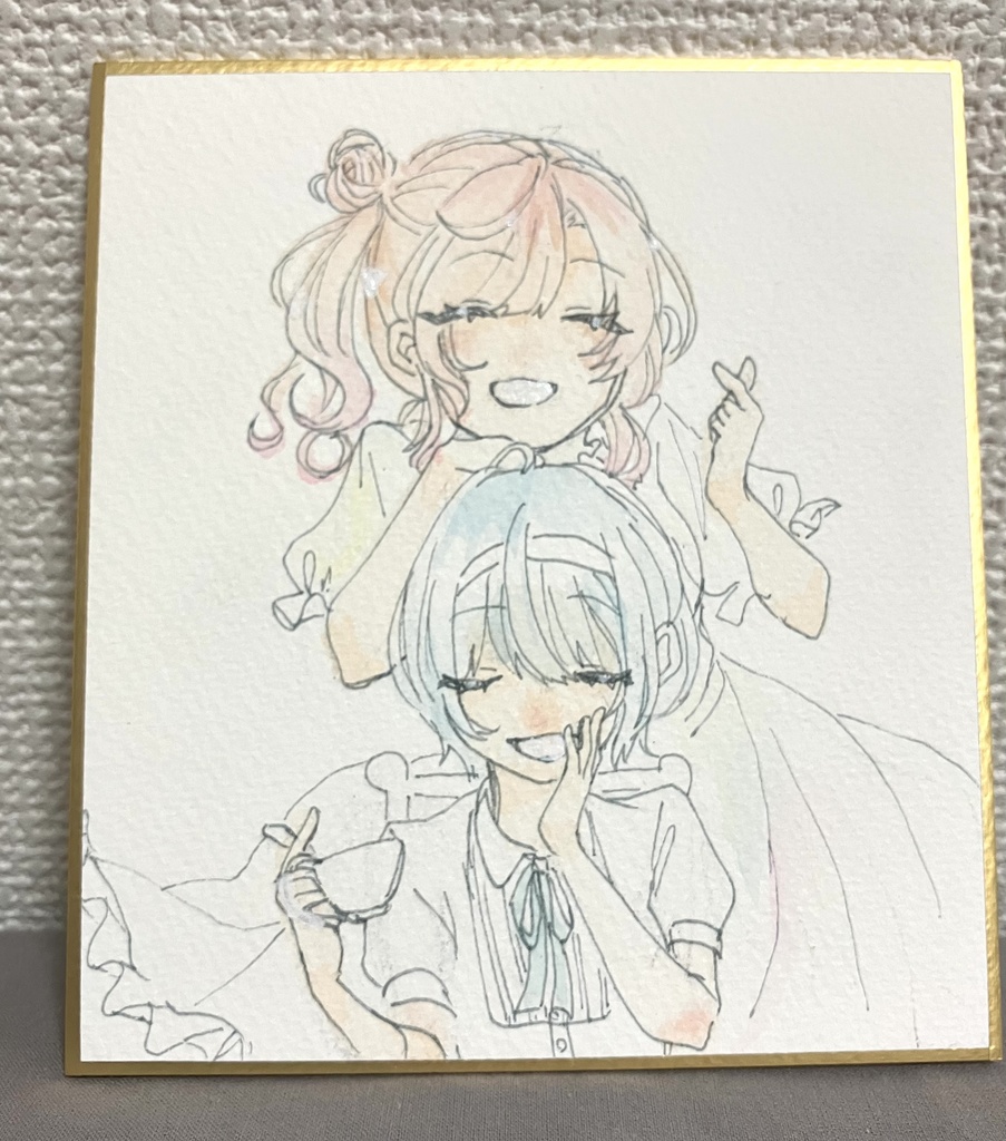 さとうささら　すずきつづみ　色紙