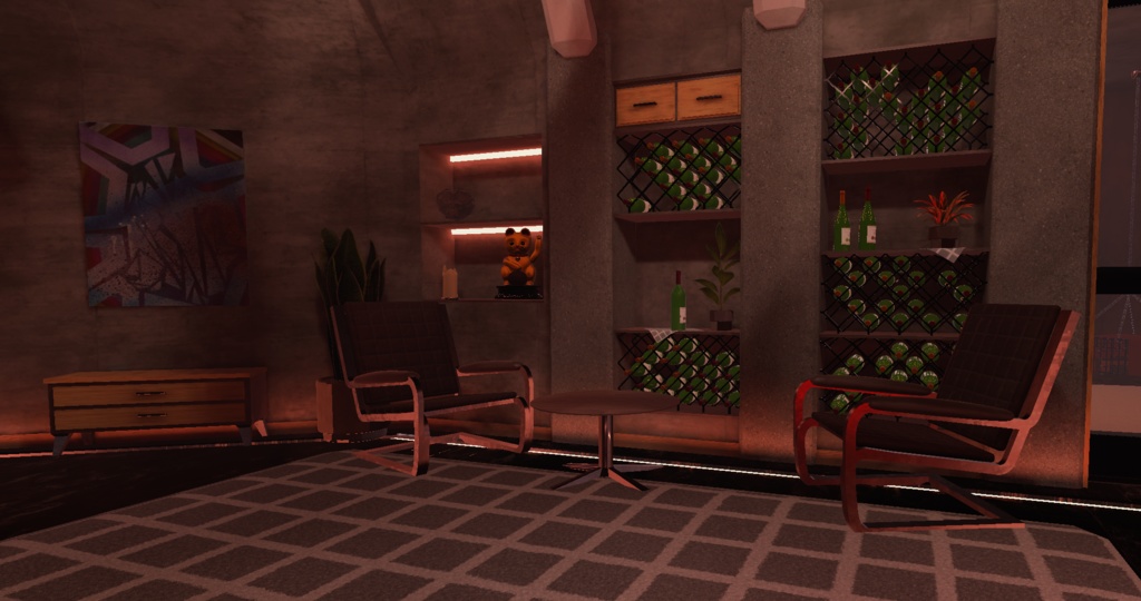 Wine Rack/Display for VRC Worlds (includes Lucky Cat)