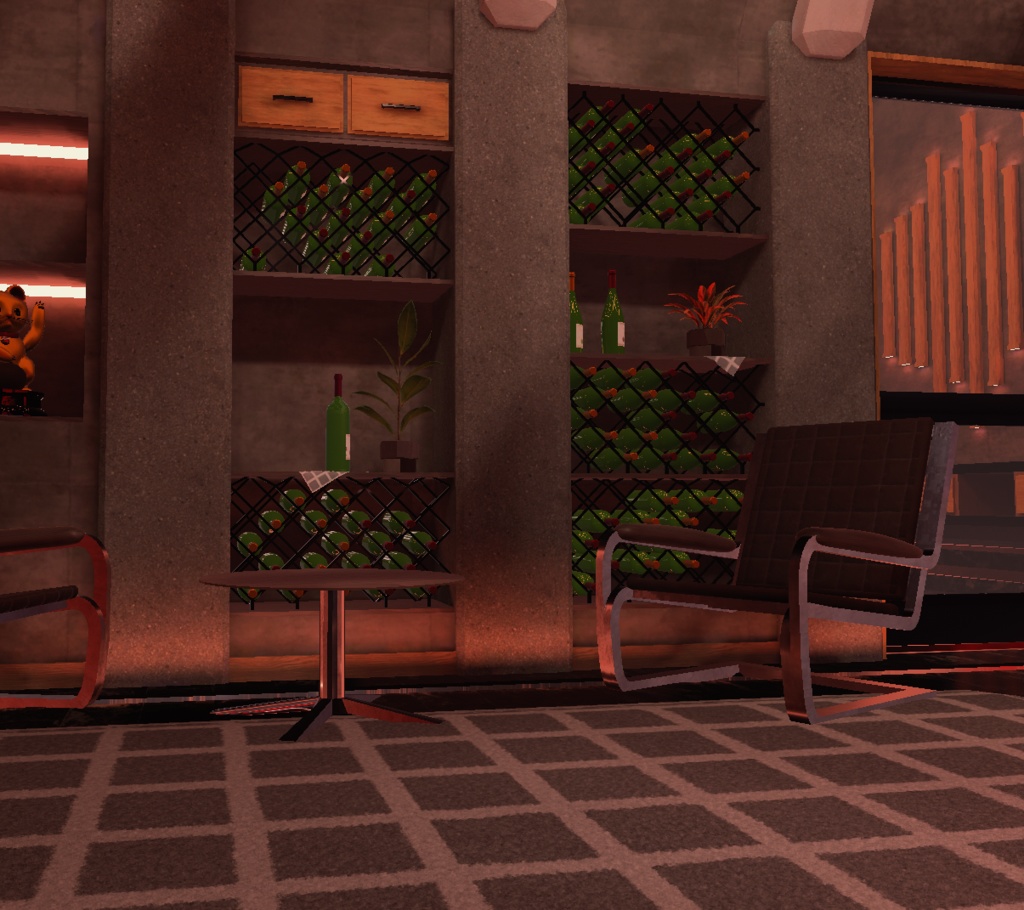 Wine Rack/Display for VRC Worlds (includes Lucky Cat)