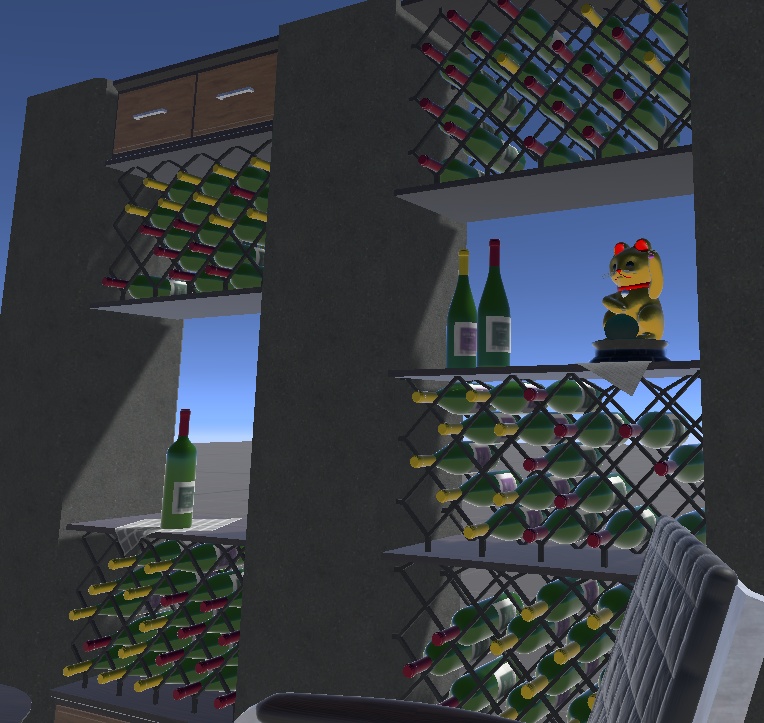 Wine Rack/Display for VRC Worlds (includes Lucky Cat)