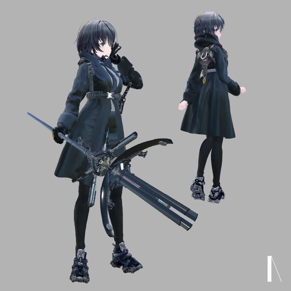 オリジナル3Dモデル 公安魔女「ケイカ」