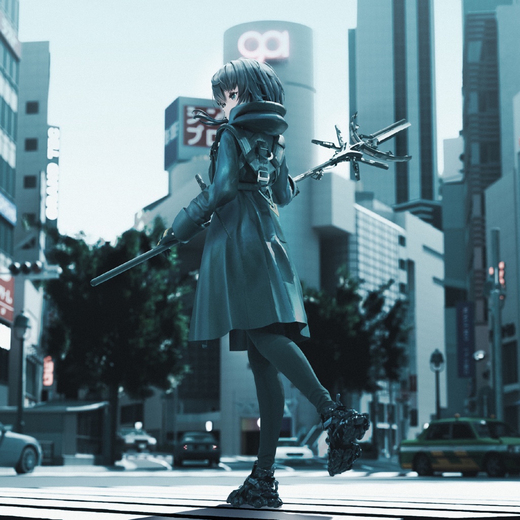 オリジナル3Dモデル 公安魔女「ケイカ」