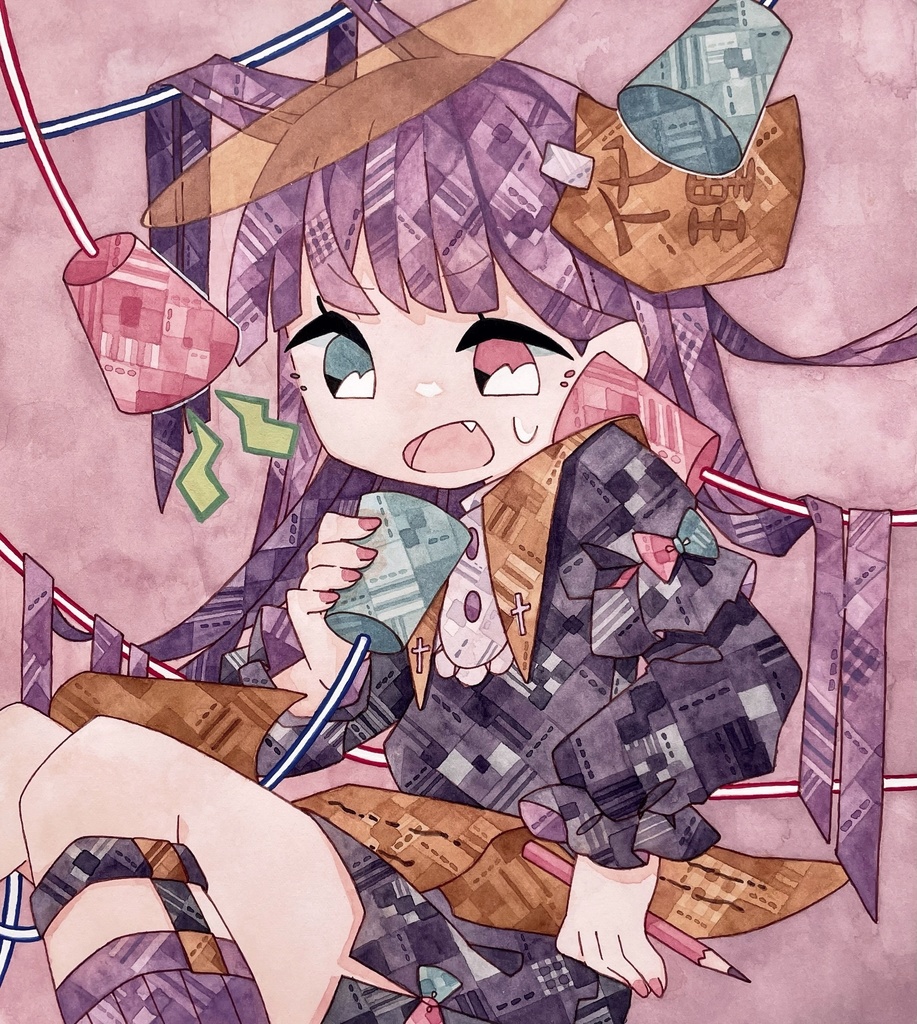 【額装原画】神様代理は左利き