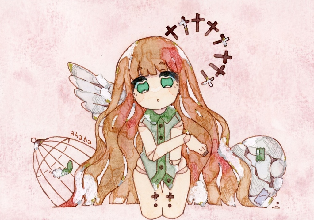 【額装原画】籠の外のキミ