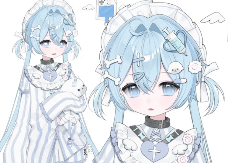 Vtuberモデル水色の女の子