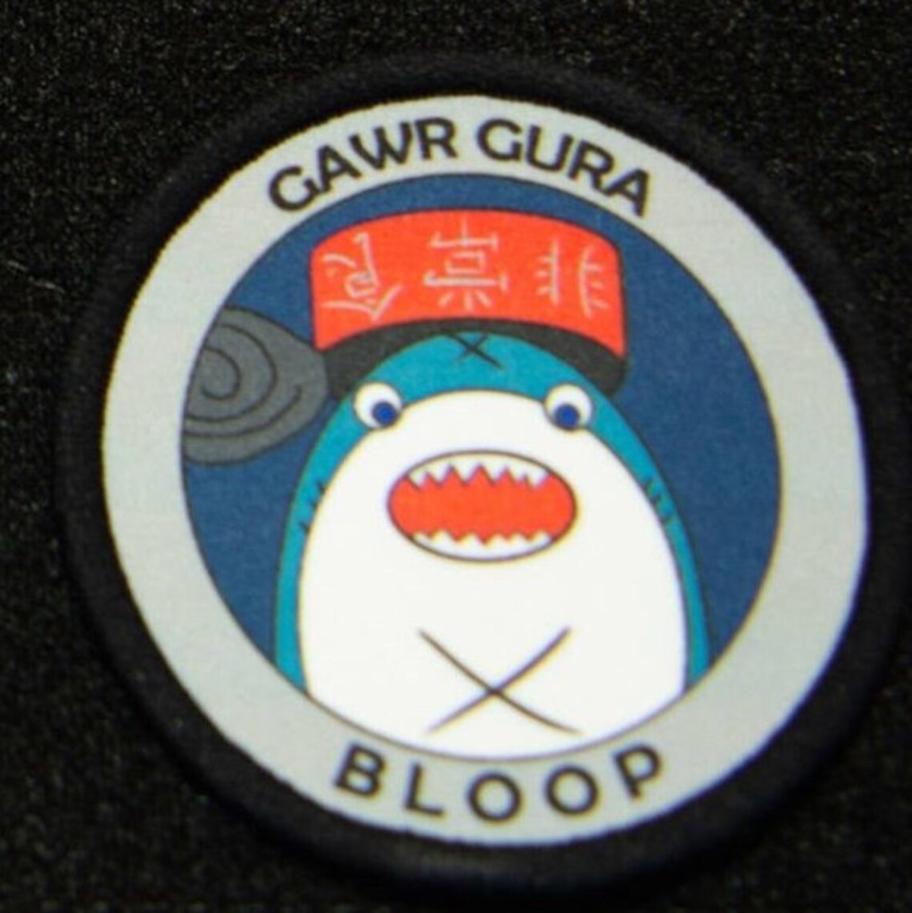 8cm circular patch "HoloLiveEN Mascot" - Gawr Gura - BLOOP