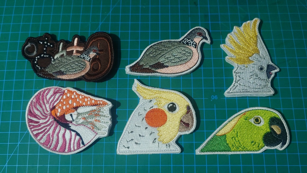 Patch オウム Parrot and Nautilus (1)