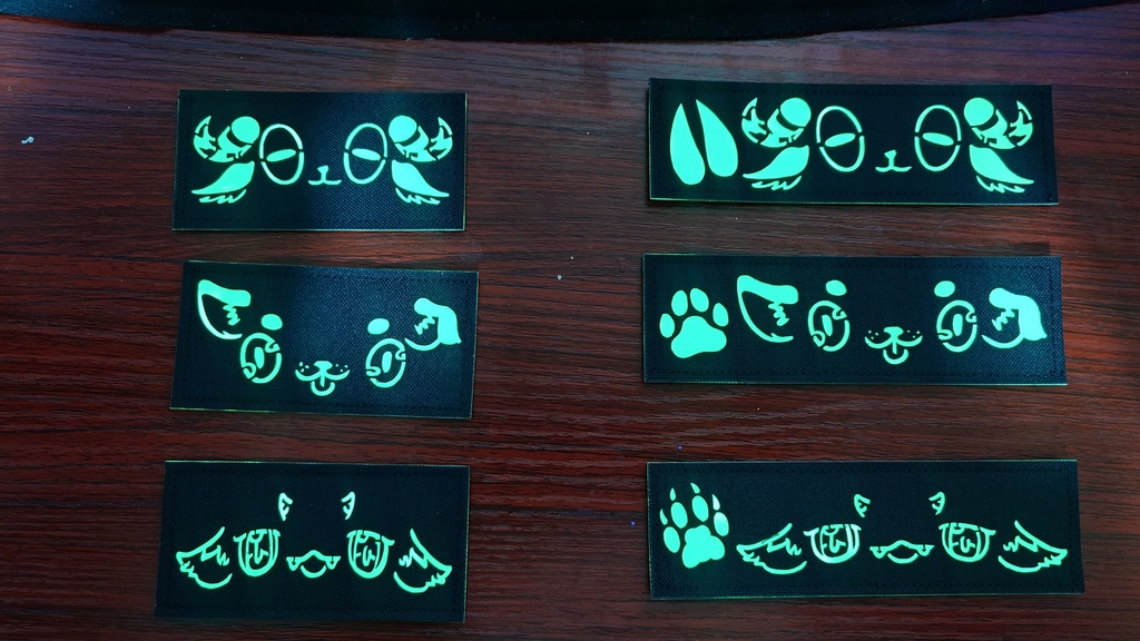 Noctilucous Patch Furry style Noctilucous Tactical Rubber Hook Patch