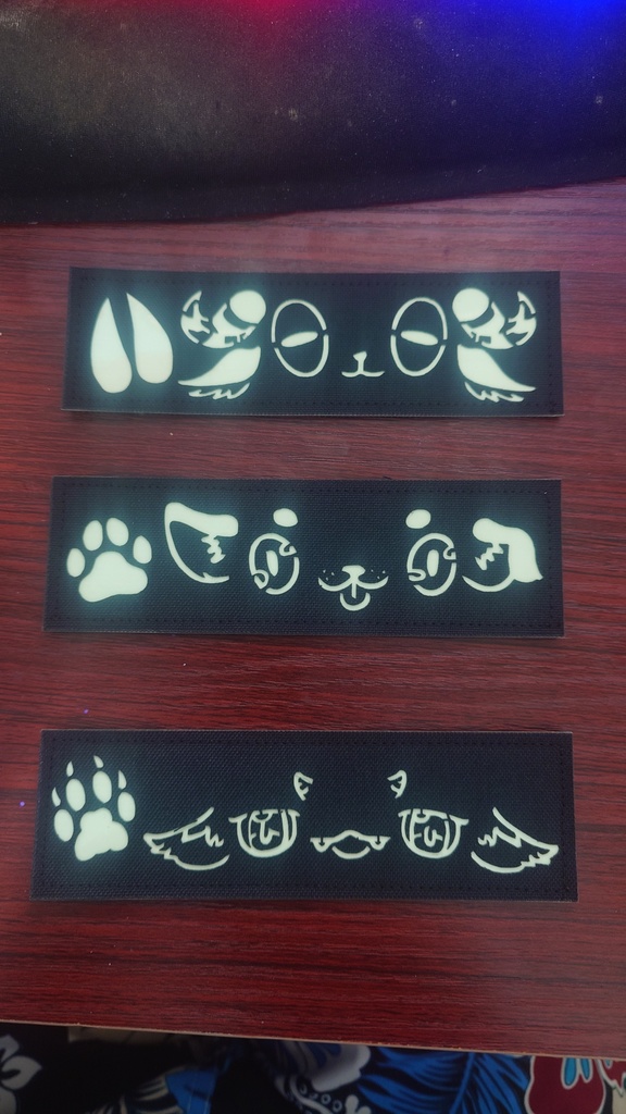 Noctilucous Patch Furry style Noctilucous Tactical Rubber Hook Patch