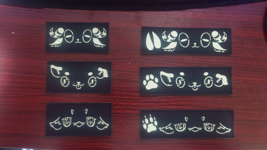 Noctilucous Patch Furry style Noctilucous Tactical Rubber Hook Patch