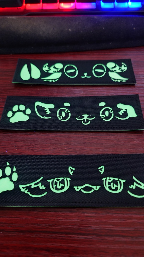 Noctilucous Patch Furry style Noctilucous Tactical Rubber Hook Patch