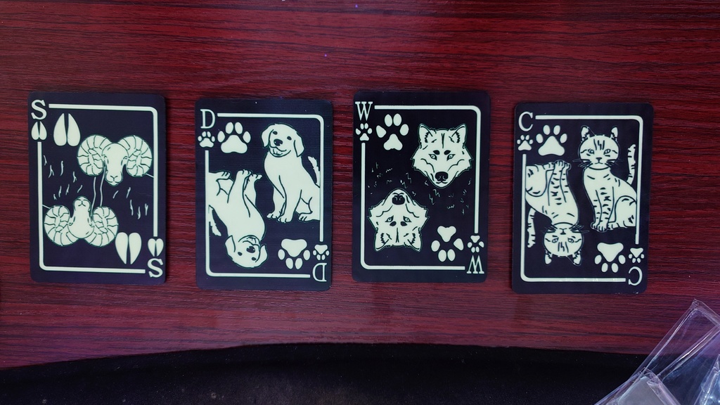 Noctilucous Patch Furry & playing cards style Noctilucous Tactical Rubber Hook Patch =2=