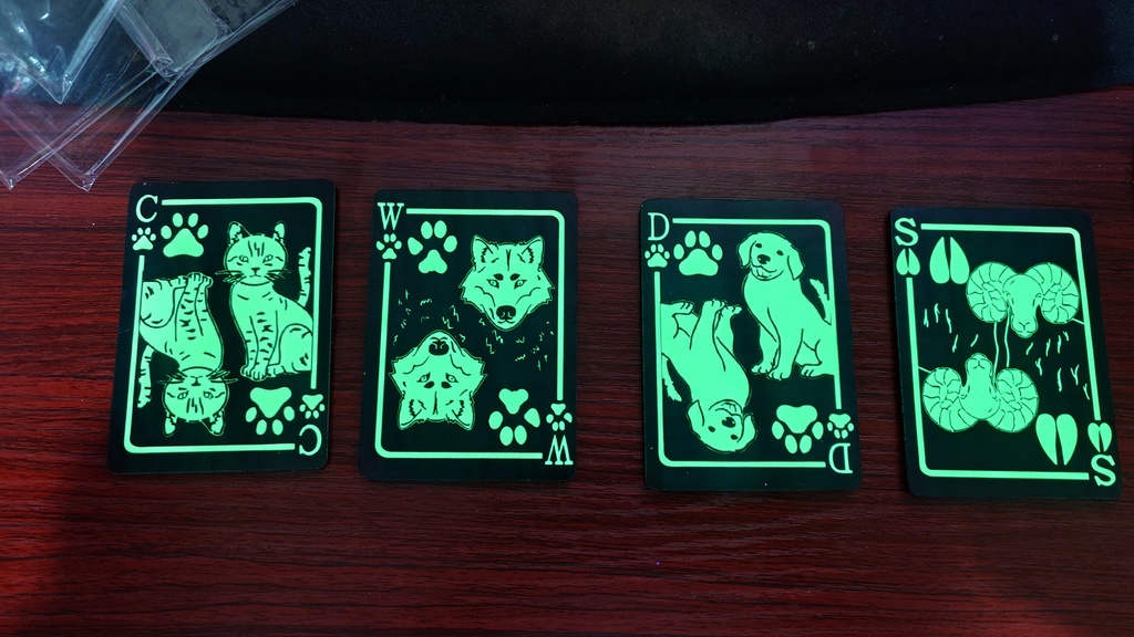 Noctilucous Patch Furry & playing cards style Noctilucous Tactical Rubber Hook Patch =2=