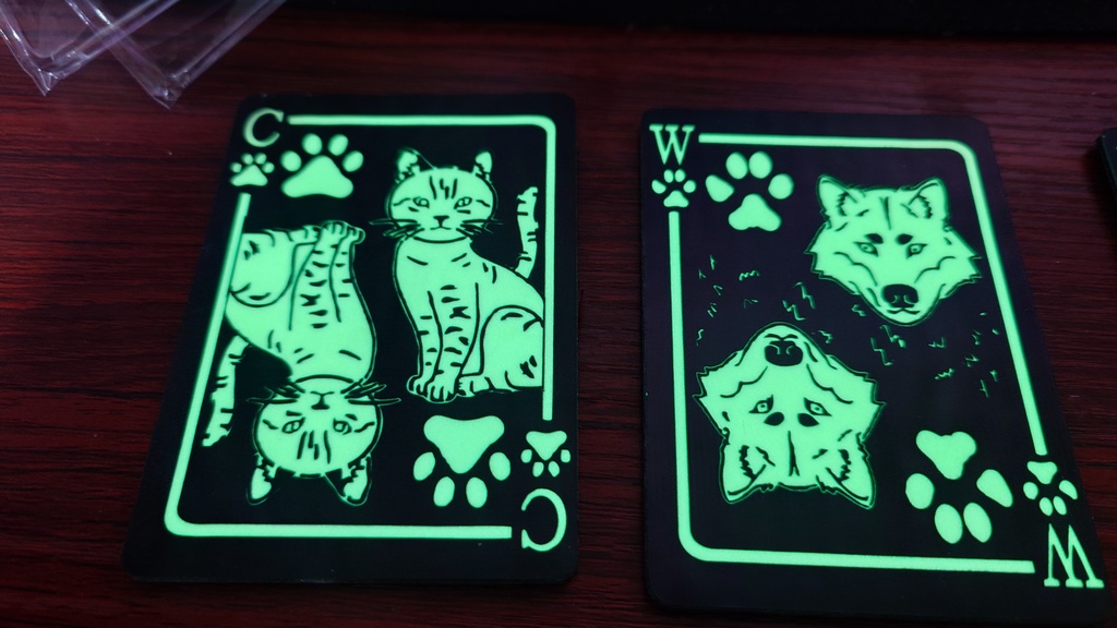 Noctilucous Patch Furry & playing cards style Noctilucous Tactical Rubber Hook Patch =2=