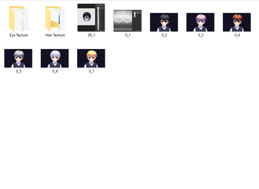 (commercial) Texture Pack: Hair and Eyes