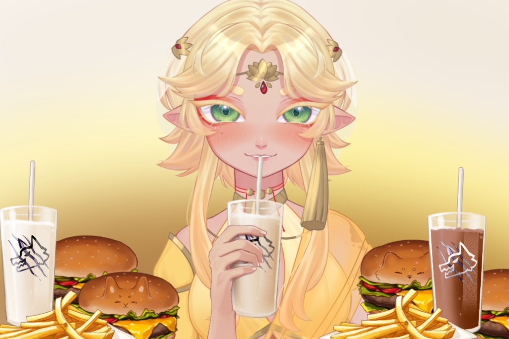 [Vtuber 2D Assets] ファーストフード