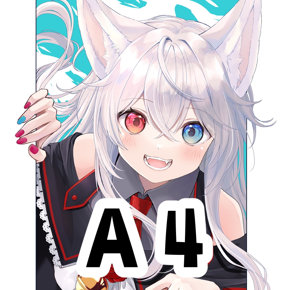 複製原画「こんにちは！」【青背景】【A4サイズ】