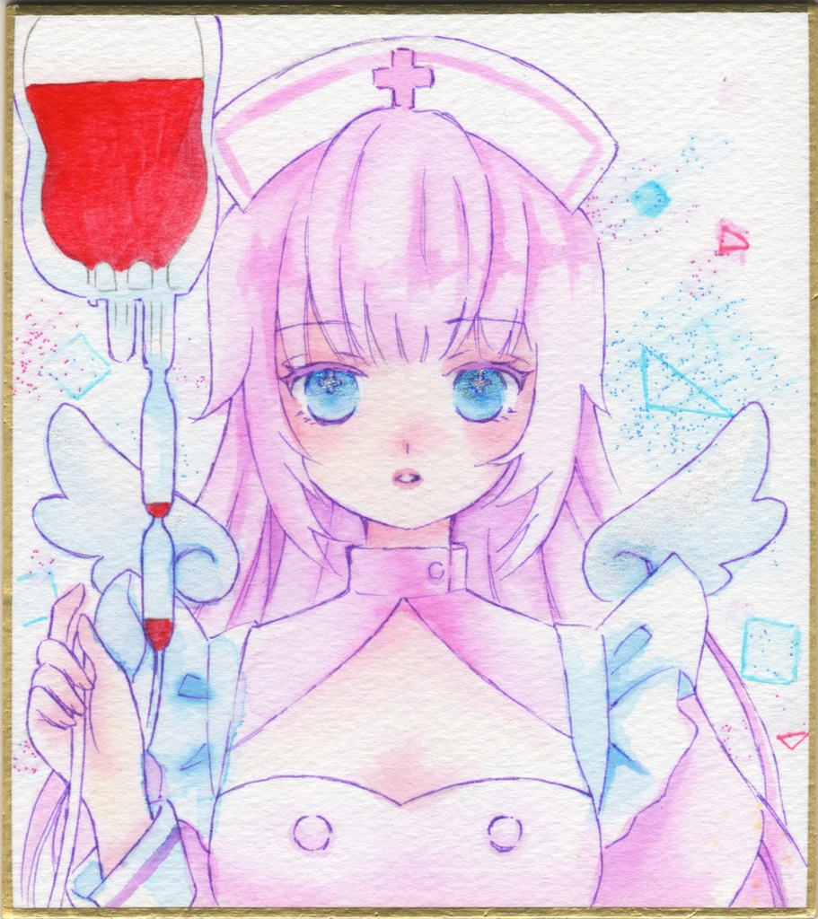 原画1/4 色紙【ナースピンク】