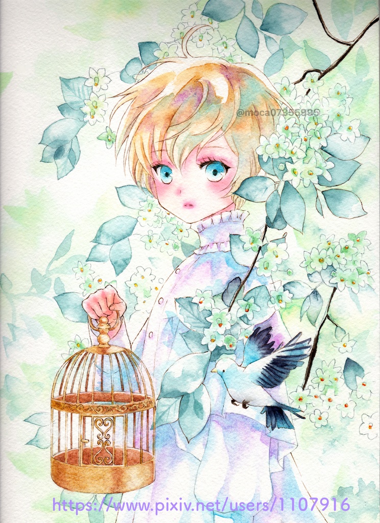 額装原画【blue bird】