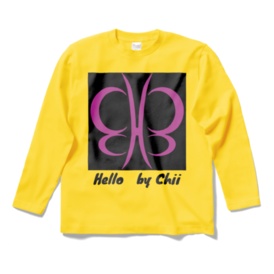 ピンク蝶ロングスリーブTシャツ