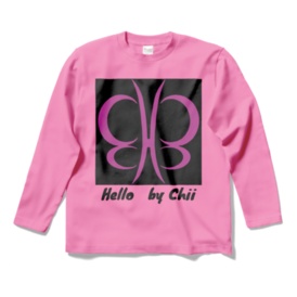 ピンク蝶ロングスリーブTシャツ