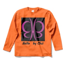 ピンク蝶ロングスリーブTシャツ