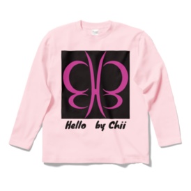 ピンク蝶ロングスリーブTシャツ