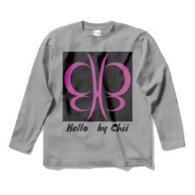 ピンク蝶ロングスリーブTシャツ