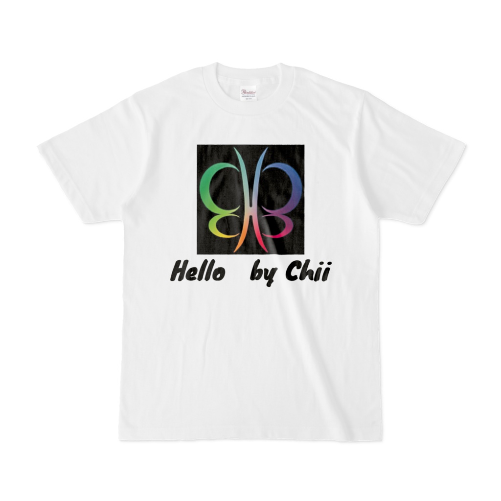 Hello　by Chiiレインボー蝶Tシャツ