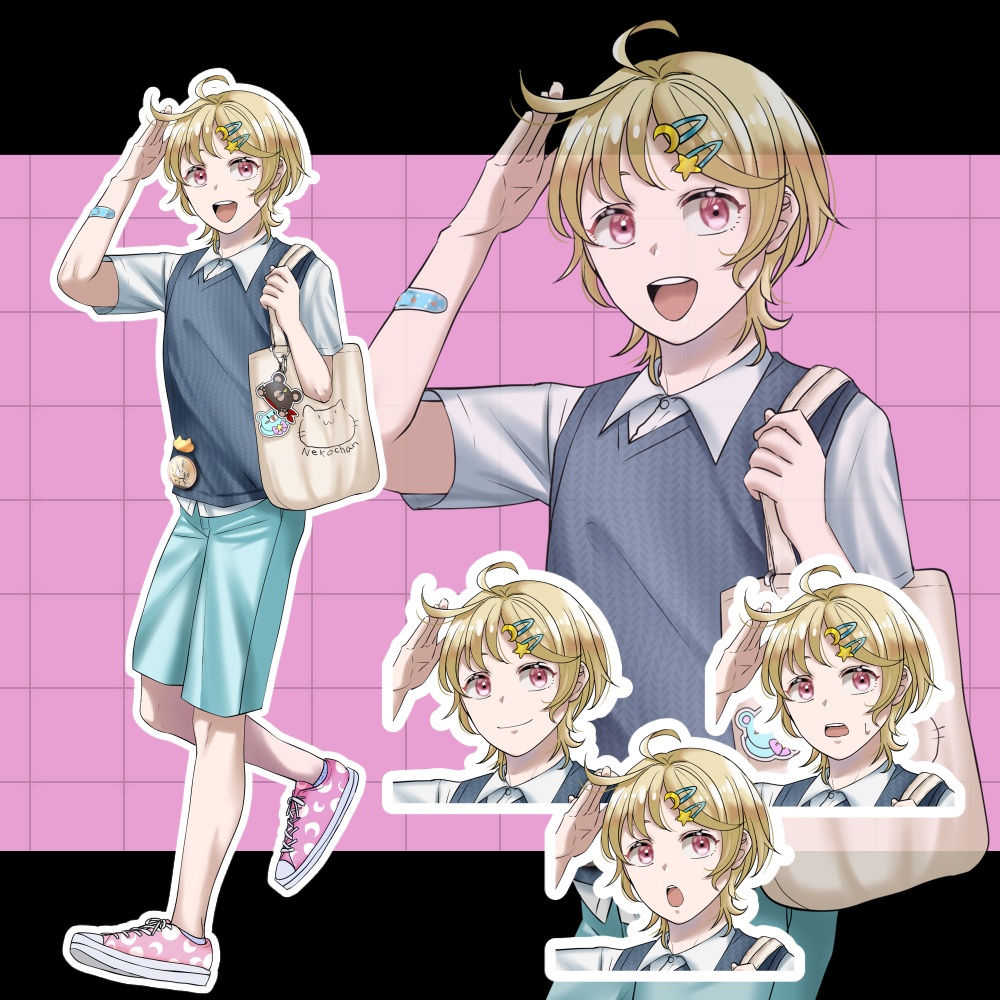 立ち絵素材:ゆめかわ?男子(差分+3種)
