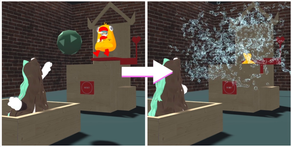 3Dモデル - 的当てゲーム Dunk Tank Game 【VRCSDK3】 - Udon用ギミック