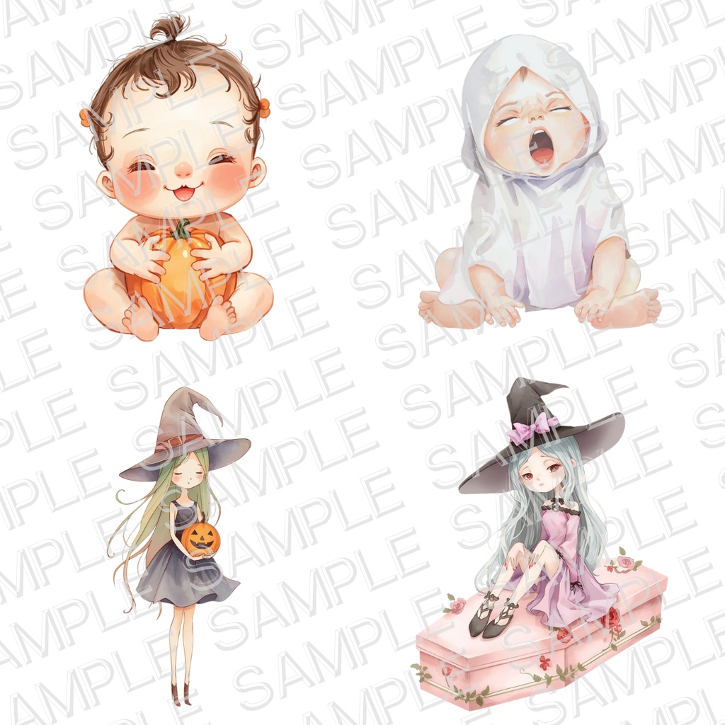ハロウィンベビー 12点 クリップアートセット