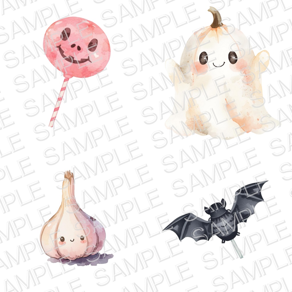 可愛いハロウィンモチーフ 7点 クリップアートセット①