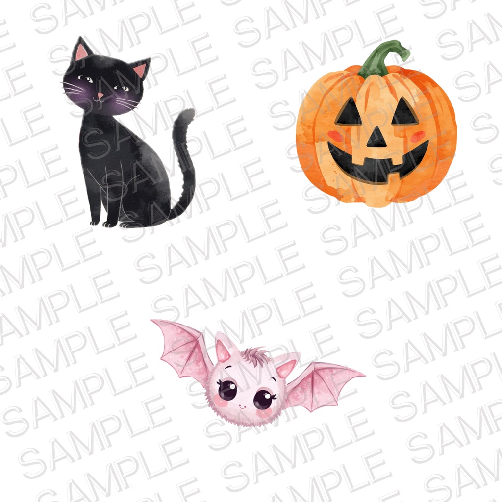 可愛いハロウィンモチーフ 7点 クリップアートセット①