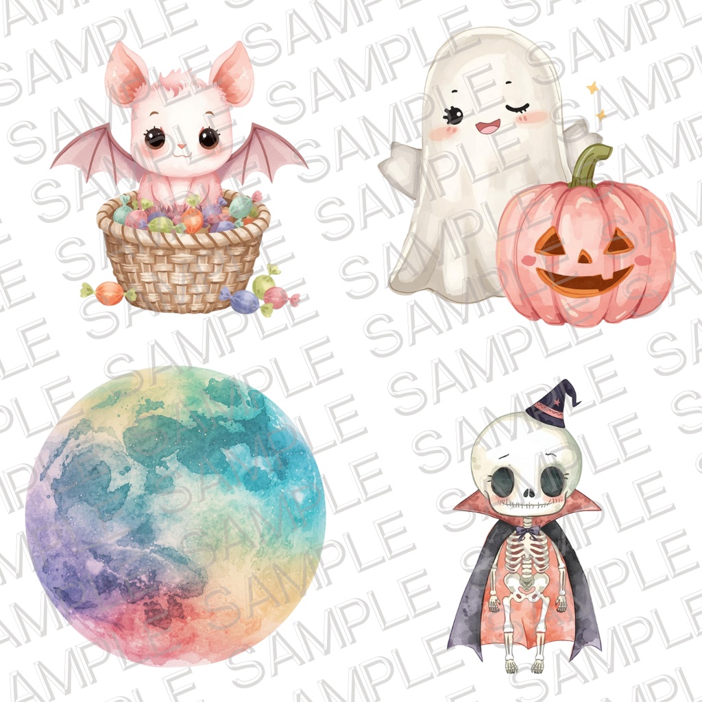 可愛いハロウィンモチーフ 7点 クリップアートセット③