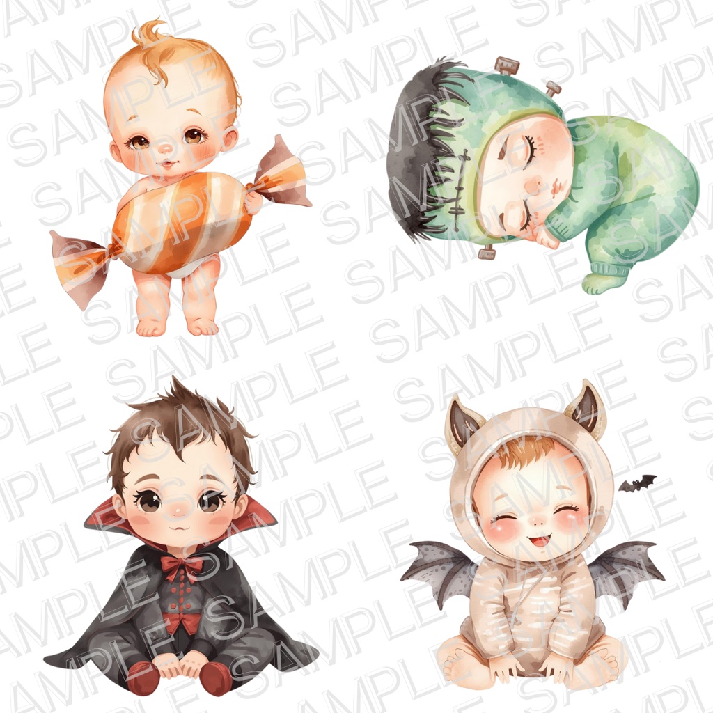 ハロウィンベビー&モチーフ クリップアート33点おまとめセット