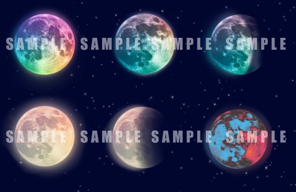 月のクリップアート 18種セット