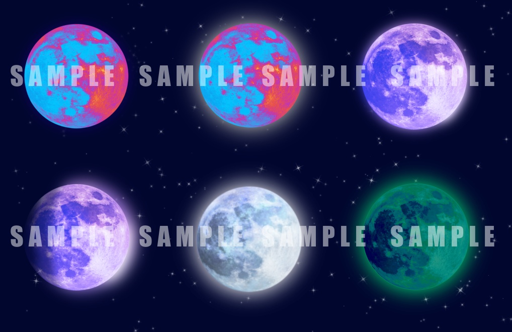 月のクリップアート 18種セット