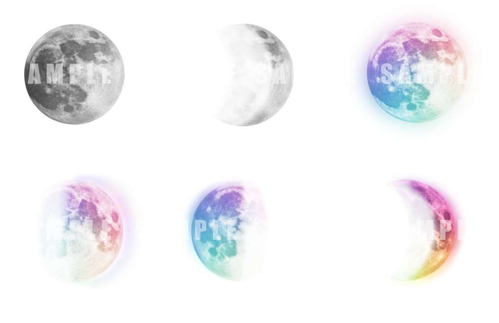 月のクリップアート 18種セット