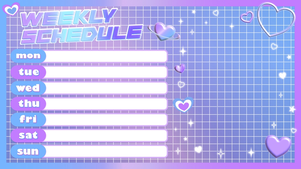【フリー素材】配信週間スケジュール#07【全2色】