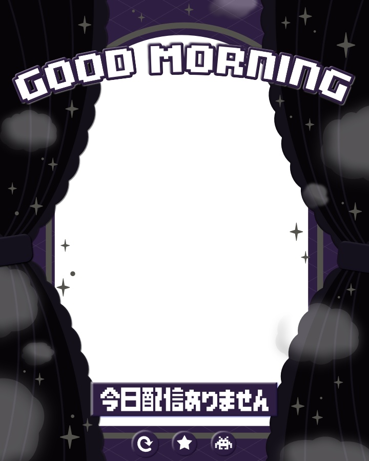 【フリー素材】おはV素材フレーム #05【全4色+おまけ】