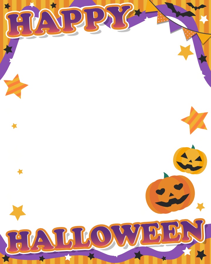 【フリー素材】ハロウィンおはV素材フレーム 【全2種】