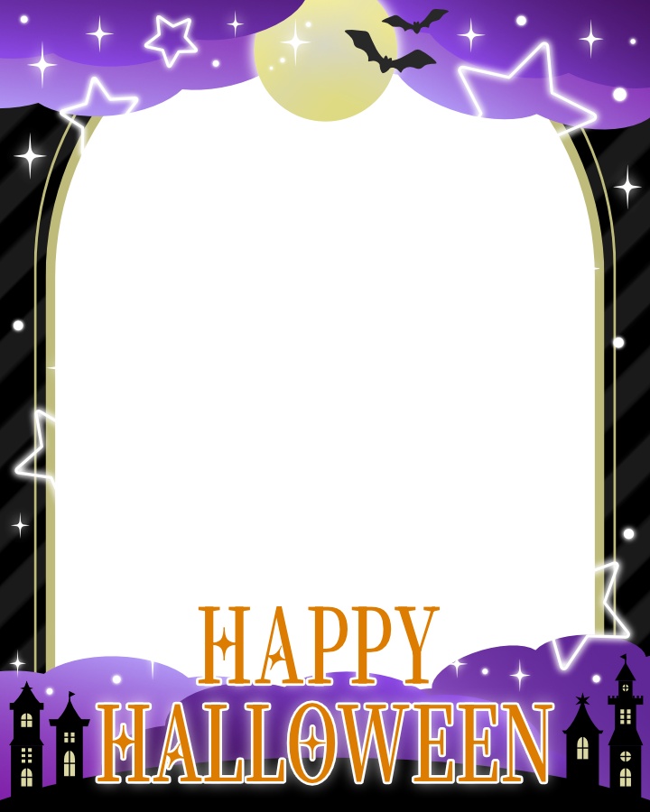 【フリー素材】ハロウィンおはV素材フレーム 【全2種】