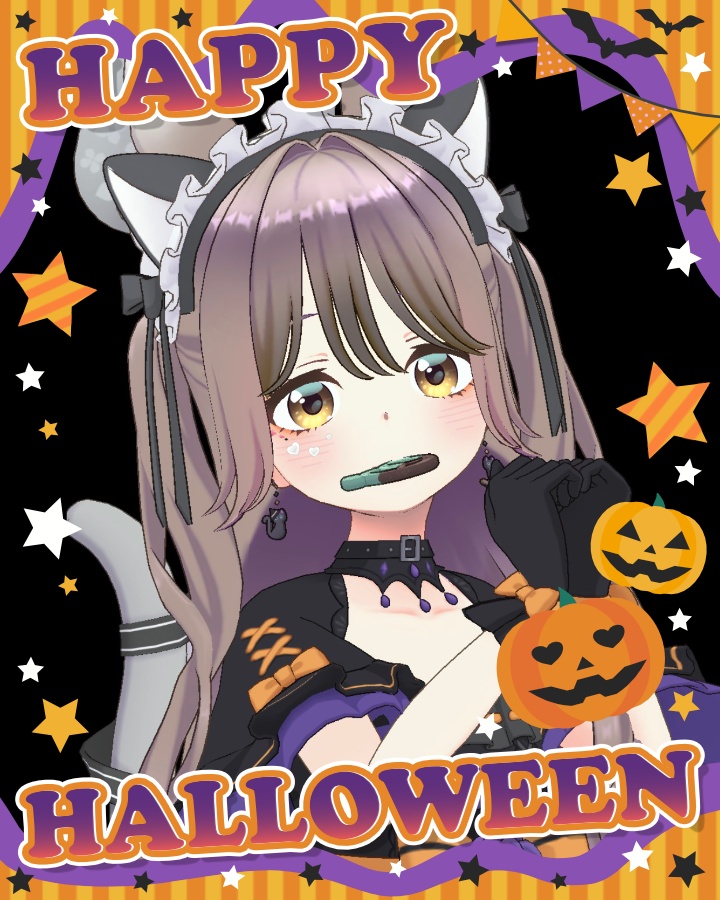 【フリー素材】ハロウィンおはV素材フレーム 【全2種】