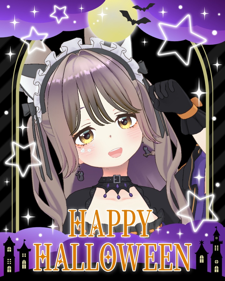 【フリー素材】ハロウィンおはV素材フレーム 【全2種】