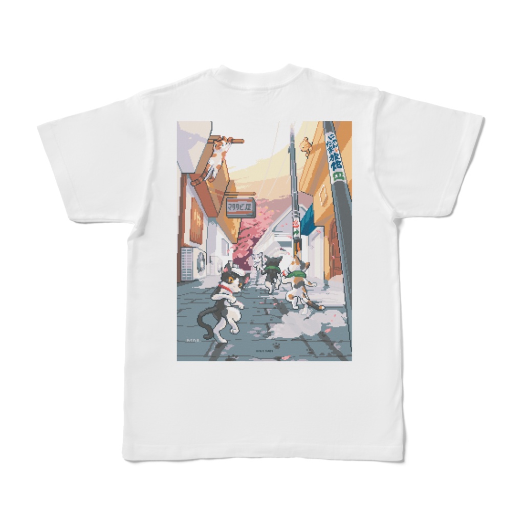 おもちとチニのドット絵Tシャツ