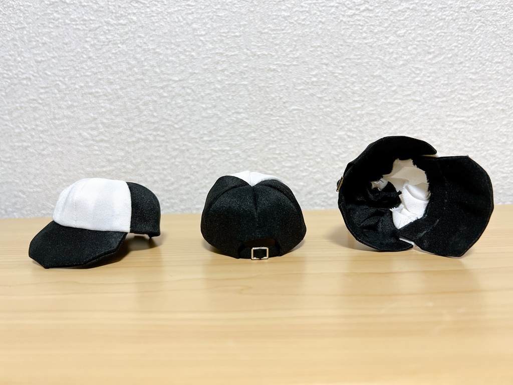 🧢あごぬ用ぬい帽子【🔲白黒タイプ】
