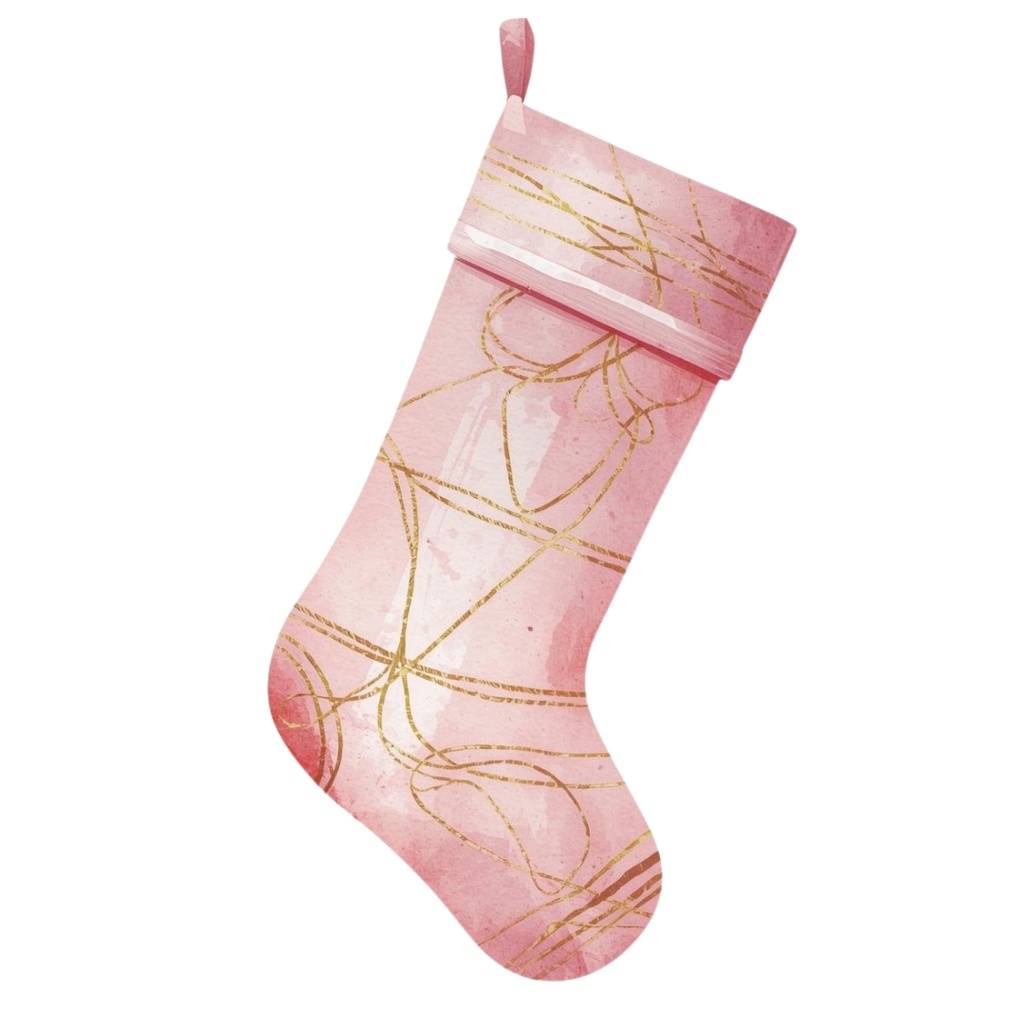 ピンク×アンティークの水彩画風クリスマスクリップアートセット(10点/PNG)