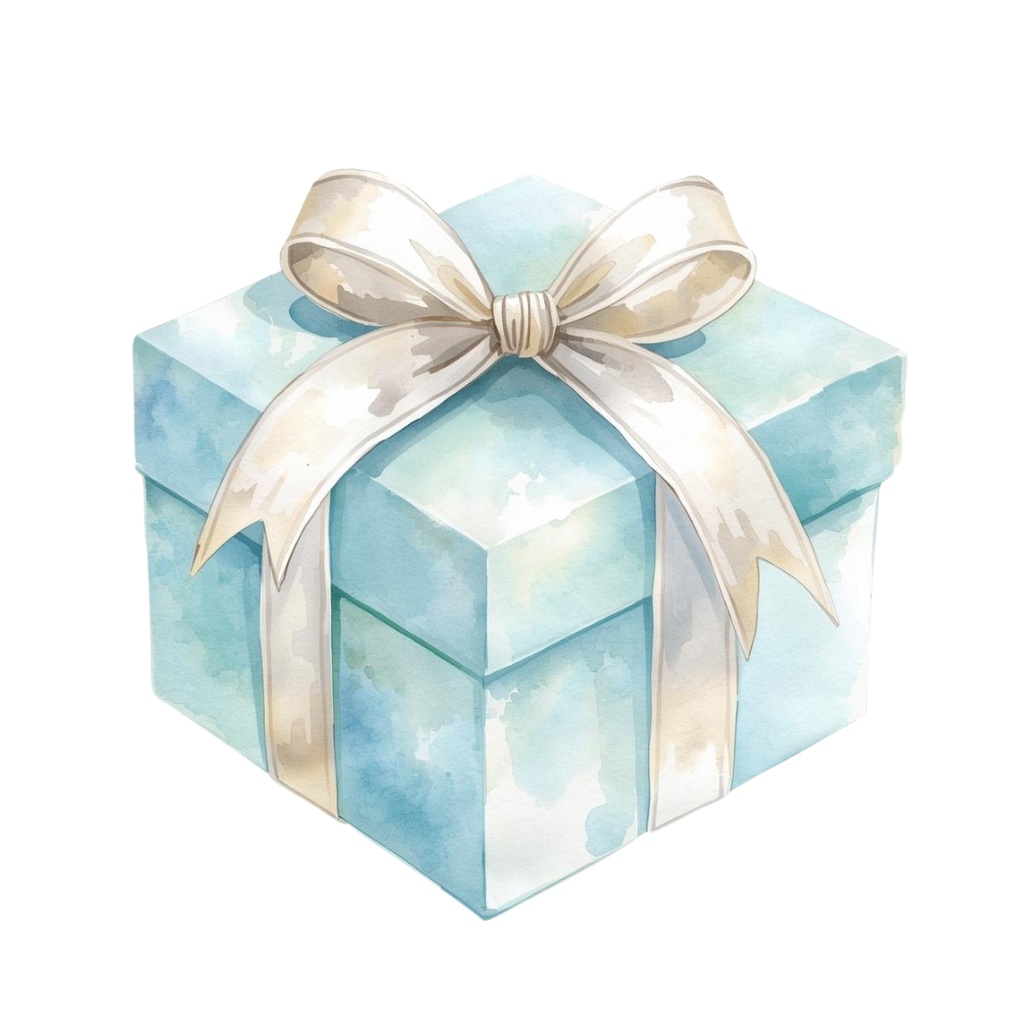 ブルー×アンティークの水彩クリスマス・クリップアートセット(10点/PNG)