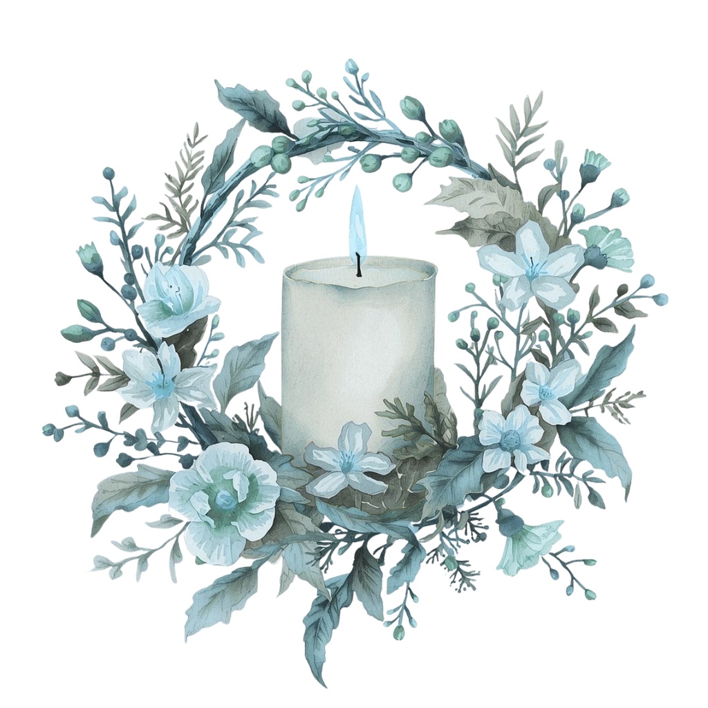 ブルー×アンティークの水彩クリスマス・クリップアートセット(10点/PNG)